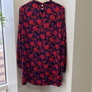 Black, pink, and orange floral dress